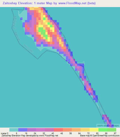 Zaitoshay,Myanmar Elevation Map