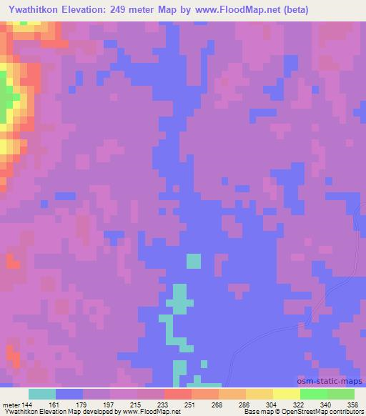 Ywathitkon,Myanmar Elevation Map