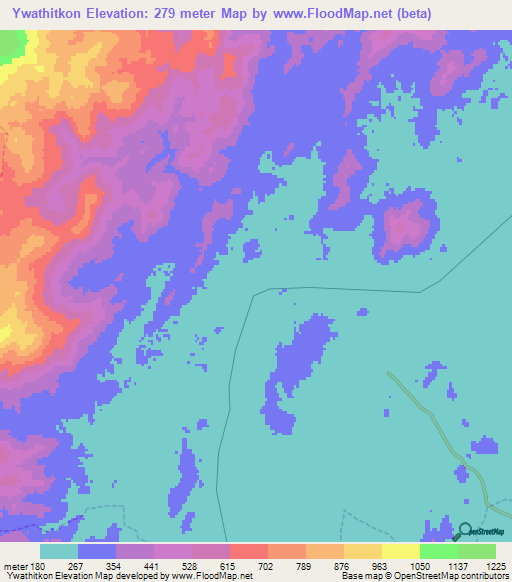 Ywathitkon,Myanmar Elevation Map