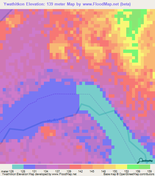 Ywathitkon,Myanmar Elevation Map