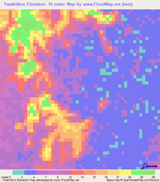 Ywathitkon,Myanmar Elevation Map