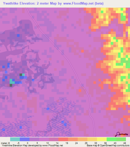 Ywathitke,Myanmar Elevation Map