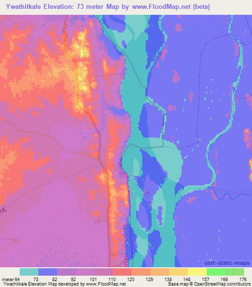 Ywathitkale,Myanmar Elevation Map