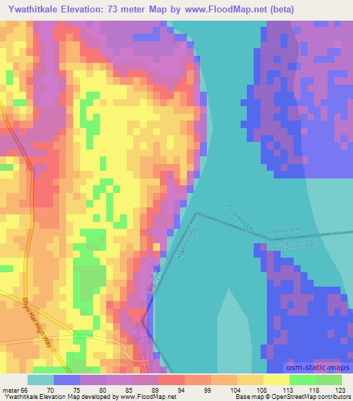 Ywathitkale,Myanmar Elevation Map
