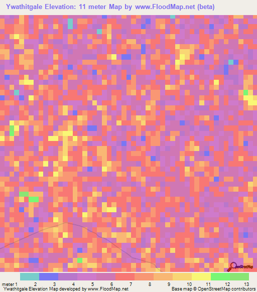 Ywathitgale,Myanmar Elevation Map