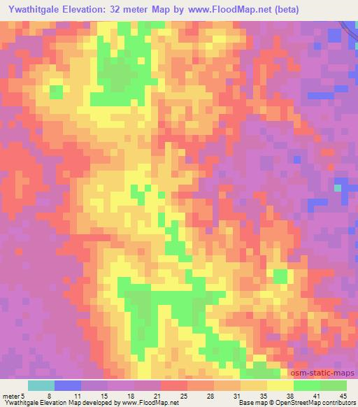 Ywathitgale,Myanmar Elevation Map