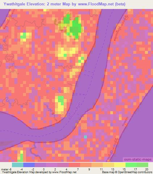 Ywathitgale,Myanmar Elevation Map