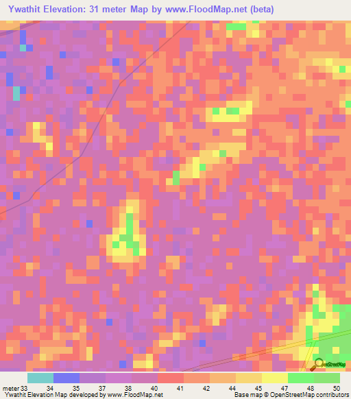 Ywathit,Myanmar Elevation Map