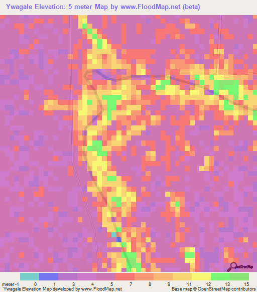 Ywagale,Myanmar Elevation Map
