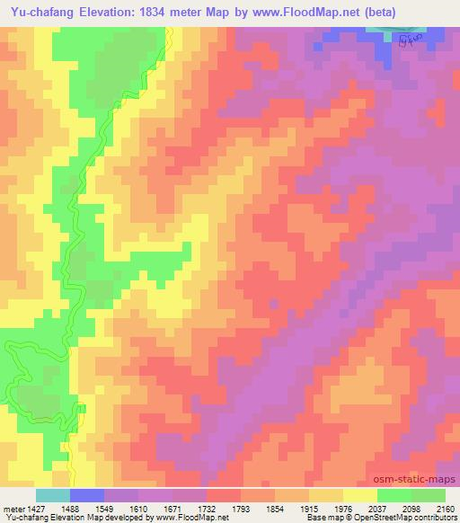 Yu-chafang,Myanmar Elevation Map