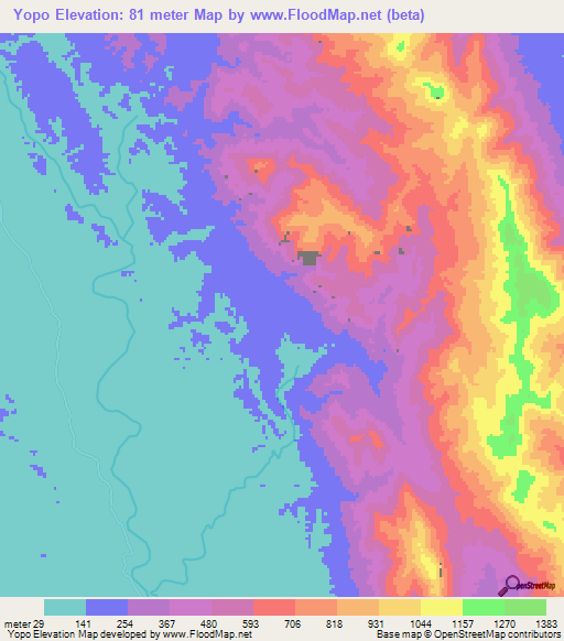 Yopo,Myanmar Elevation Map