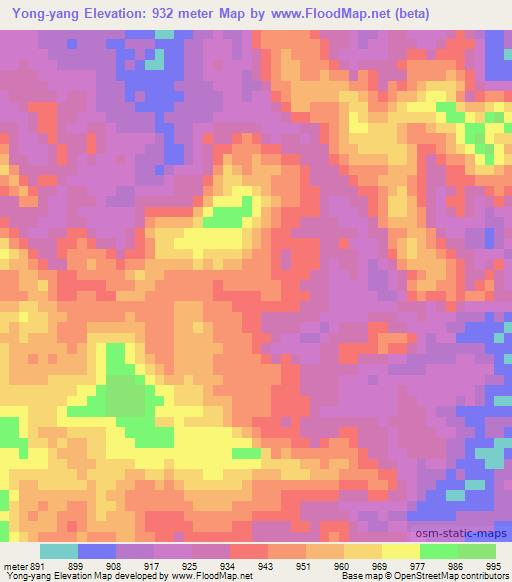 Yong-yang,Myanmar Elevation Map