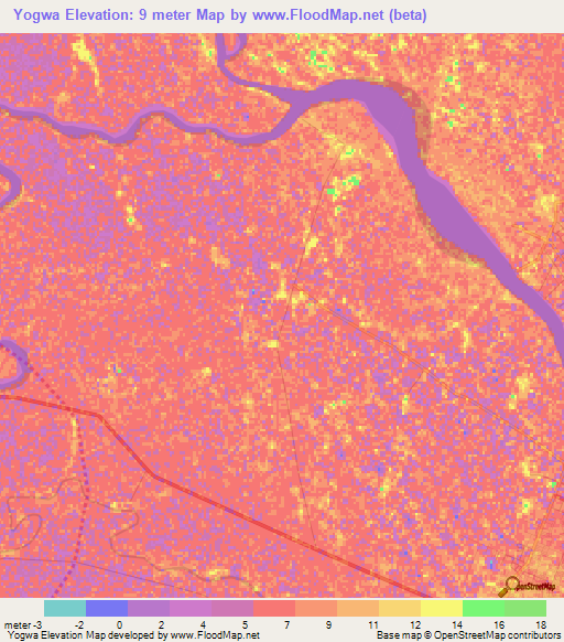 Yogwa,Myanmar Elevation Map