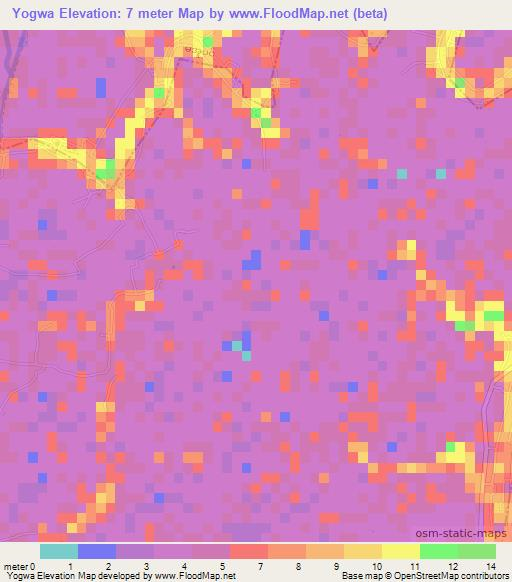 Yogwa,Myanmar Elevation Map