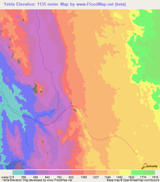 Yehla,Myanmar Elevation Map