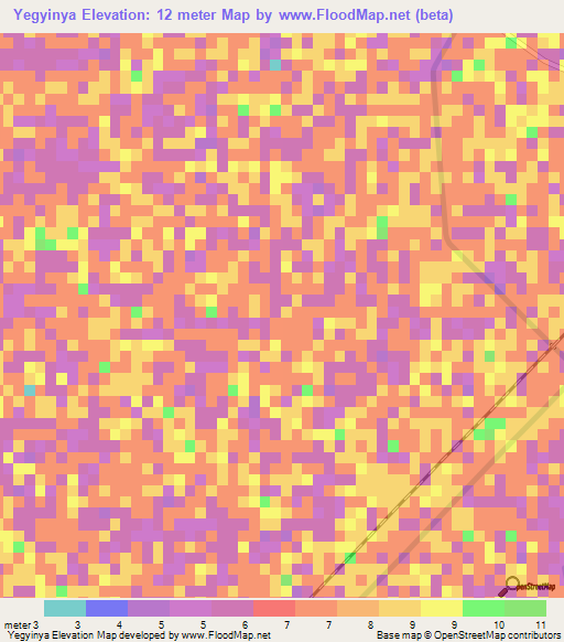 Yegyinya,Myanmar Elevation Map
