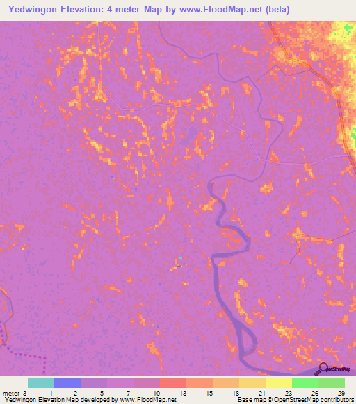 Yedwingon,Myanmar Elevation Map