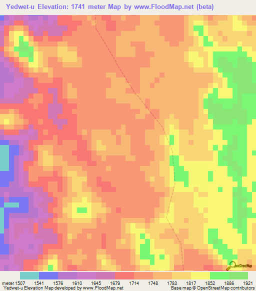 Yedwet-u,Myanmar Elevation Map