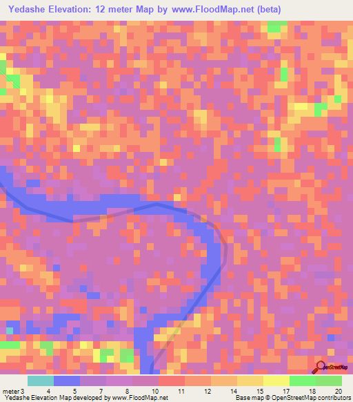 Yedashe,Myanmar Elevation Map