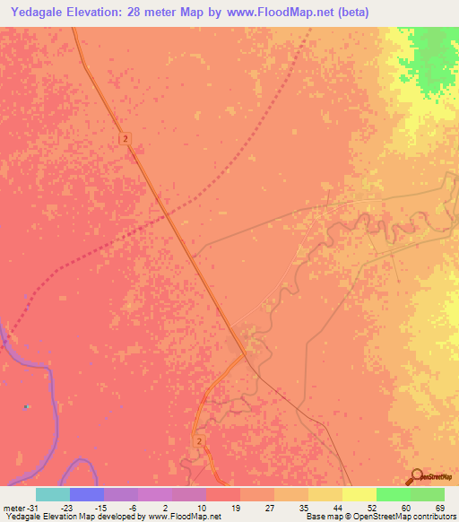 Yedagale,Myanmar Elevation Map
