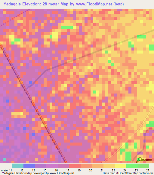 Yedagale,Myanmar Elevation Map