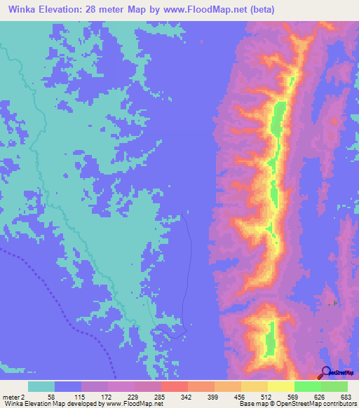 Winka,Myanmar Elevation Map