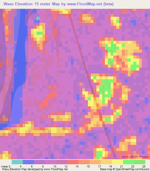 Wasu,Myanmar Elevation Map