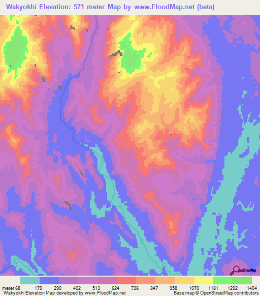 Wakyokhi,Myanmar Elevation Map