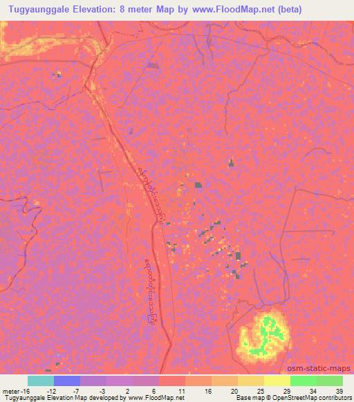 Tugyaunggale,Myanmar Elevation Map