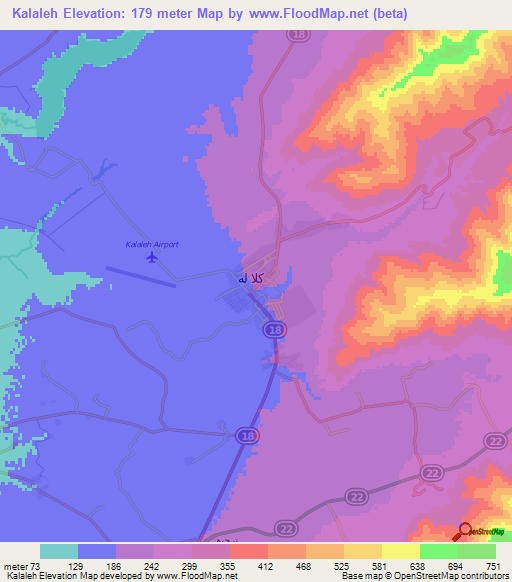 Kalaleh,Iran Elevation Map