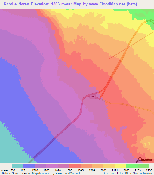 Kahd-e Naran,Iran Elevation Map