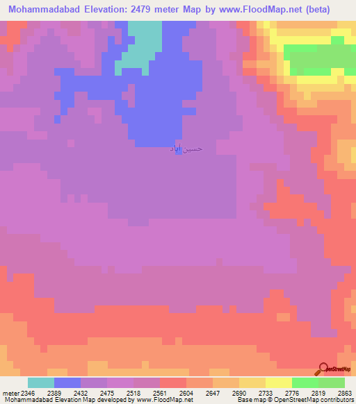 Mohammadabad,Iran Elevation Map