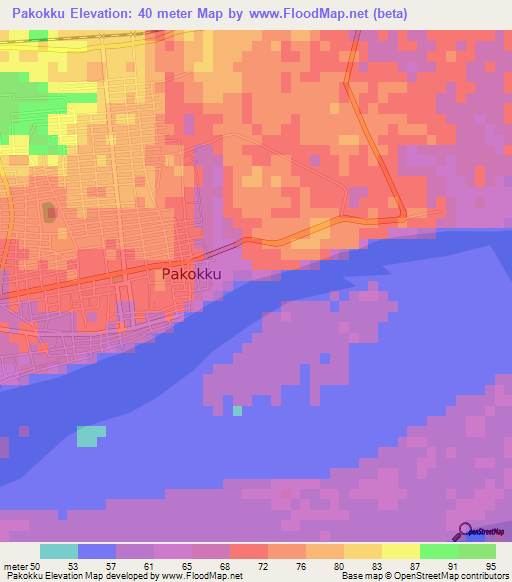 Pakokku,Myanmar Elevation Map