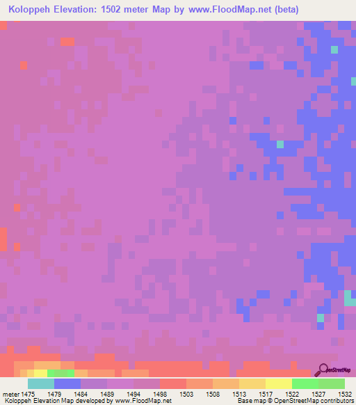 Koloppeh,Iran Elevation Map