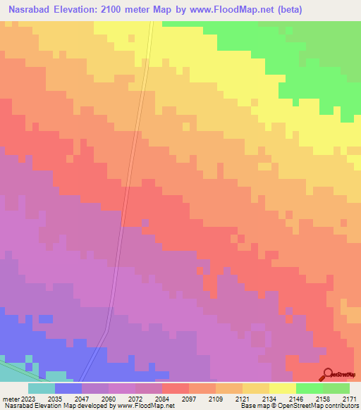 Nasrabad,Iran Elevation Map