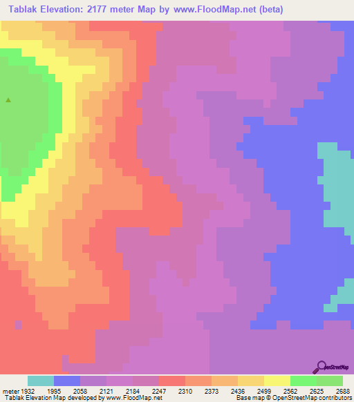 Tablak,Iran Elevation Map