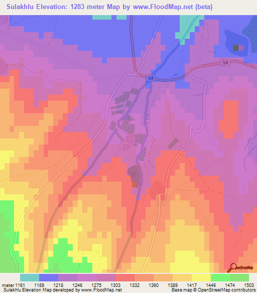 Sulakhlu,Iran Elevation Map