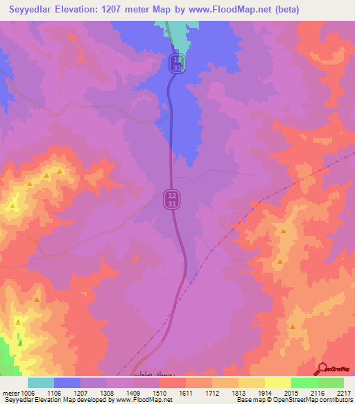 Seyyedlar,Iran Elevation Map