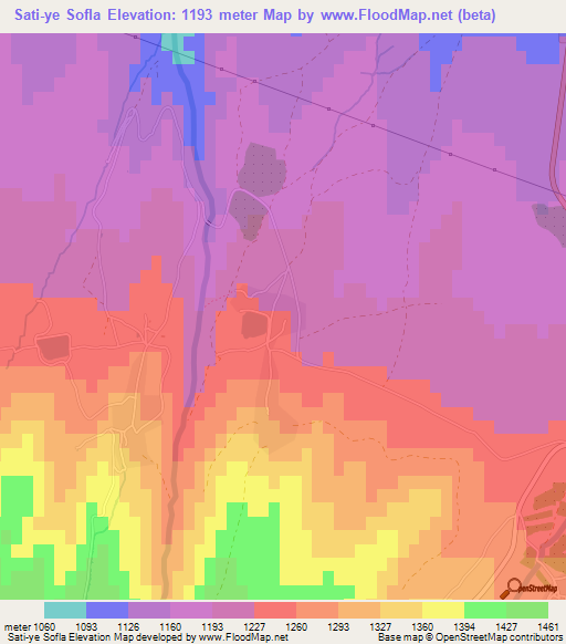 Sati-ye Sofla,Iran Elevation Map