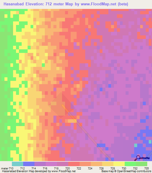 Hasanabad,Iran Elevation Map
