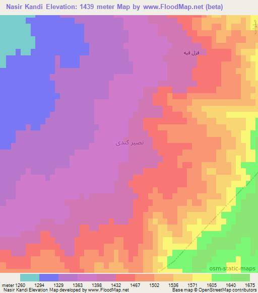 Nasir Kandi,Iran Elevation Map