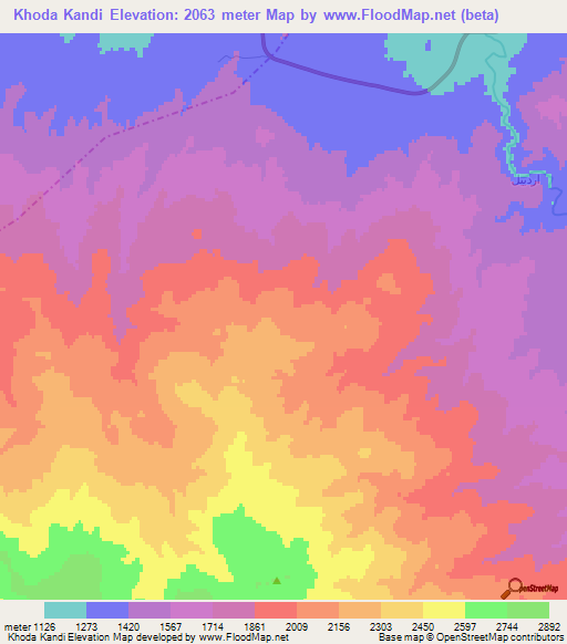 Khoda Kandi,Iran Elevation Map