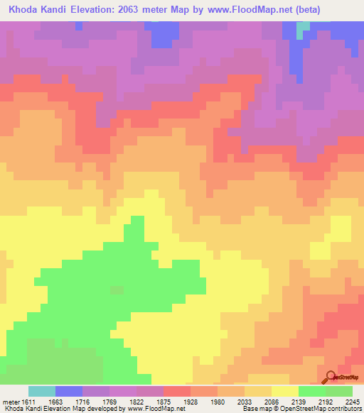 Khoda Kandi,Iran Elevation Map