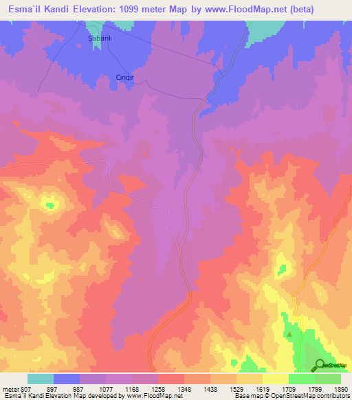 Esma`il Kandi,Iran Elevation Map