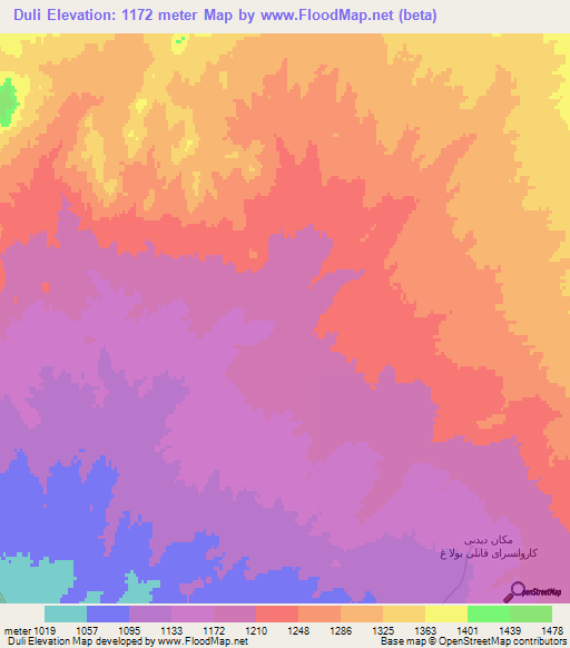 Duli,Iran Elevation Map