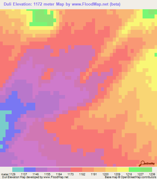 Duli,Iran Elevation Map