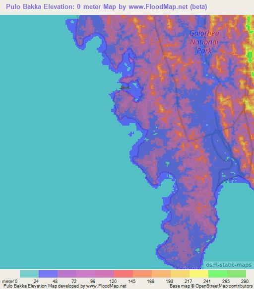 Pulo Bakka,India Elevation Map