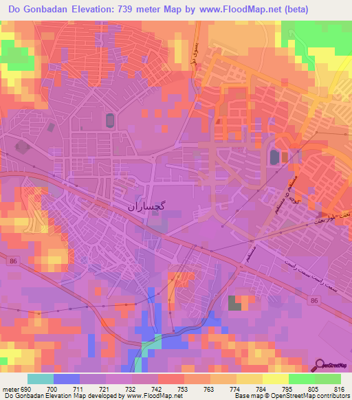 Do Gonbadan,Iran Elevation Map