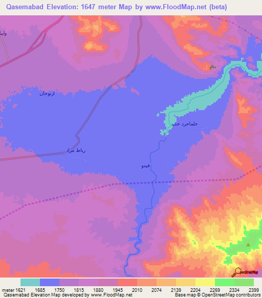 Qasemabad,Iran Elevation Map