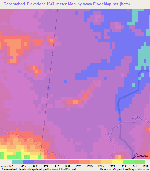 Qasemabad,Iran Elevation Map